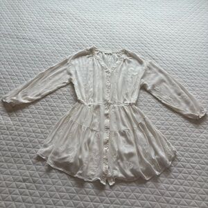 Z Supply Easy To Love Palm Mini Dress Size XS White Resort Swim Cover Up Beachy